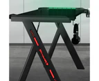 MIUZ Home Office Gaming Desk Computer Study Work Racer Carbon Fiber Table RGB LED 120cm