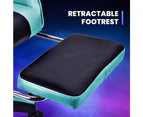 Furb Gaming Chair Racing Recliner Footrest Executive Office Chair Lumbar Support With Headrest Cyan