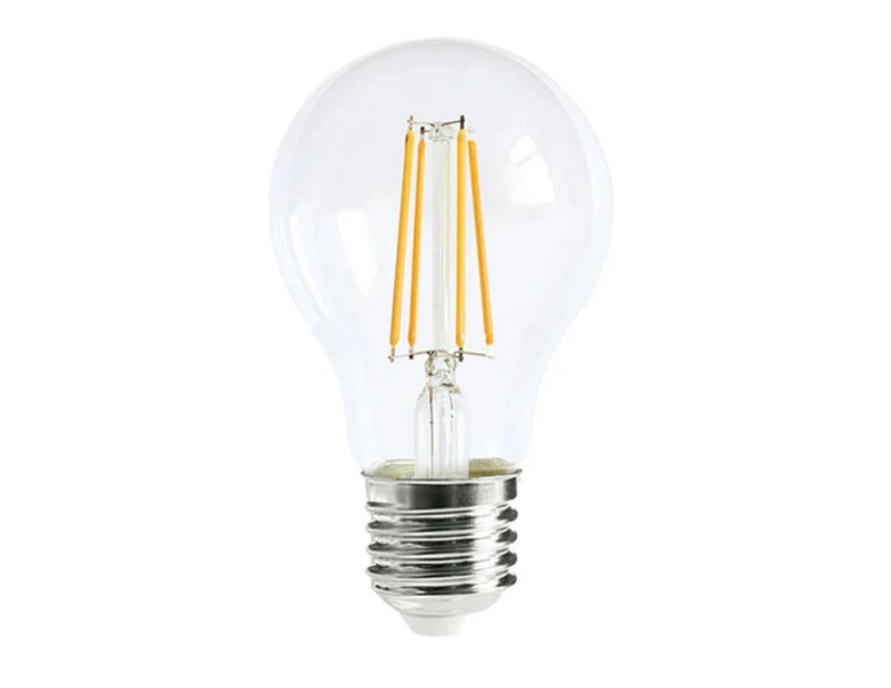 3 Pack x 8w 240v A60 GLS LED Filament Light Bulb - E27 Clear 6000K Daylight
