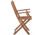 6 Folding Outdoor Chair Solid Hard Wood Garden Patio Furniture Wooden Arm Chairs