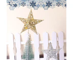 Christmas Tree Topper 3D Effective Solid Iron Wire Christmas Tree Star Topper Lights for Party-Golden M