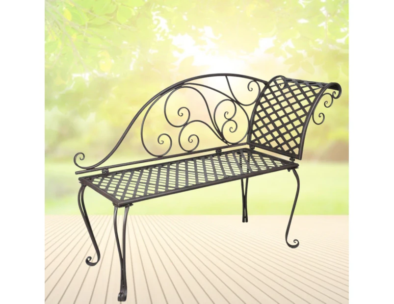 Antique Design Outdoor Garden Decor Metal Lounge Chaise Chair Bench Seat