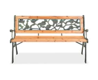 Outdoor Decor Garden Patio Deck Rose Patterned Wooden Park Bench Chair Seat 122cm