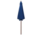 Parasol With Wooden Pole 3m Garden Sunshade Outdoor Umbrella UV-Resistant Canopy