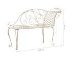 Antique Design Outdoor Garden Decor Metal Lounge Chaise Chair Bench Seat 128cm