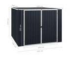 Metal Shed With 2 Doors Garden Furniture Tool Equipment Storage House Galvanised