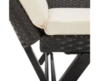 Outdoor Garden Bench Seat Patio Furniture Poly Rattan Chair w/ Cushions Black