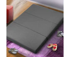 Double Size Folding Foam Mattress Portable Bed Mat Medium Firm - Dark Grey - Grey