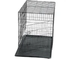 YES4PETS 24' Collapsible Metal Dog Crate Puppy Cage Cat Carrier With Divider