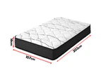 King Single Size Bed Medium Firm Foam Mattress Bonnell Spring 16cm - Multicoloured