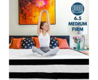 Single Size Bed 34cm Thick Foam Mattress 5 Zone Euro Top Medium Firm - Multicoloured