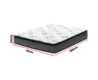 Single Size Bed Pillow Top Foam Mattress Medium Firm 5-zoned Bonnell Spring Core - Multicoloured