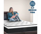 Single Size Bed Mattress Euro Top Bed Bonnell Spring Foam 21cm Medium Firm - Multicoloured