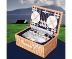 4 Person Picnic Basket Blue Baskets Deluxe Outdoor Corporate Blanket Park