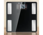 Digital Body Fat Scale Bathroom Weight Tracker Electronic Ultra Slim - Black - Black