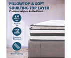 King Single Size Mattress Pillow Top Spring Foam 21cm Medium Firm Bed - Multicoloured