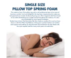 King Single Size Mattress Pillow Top Spring Foam 21cm Medium Firm Bed - Multicoloured