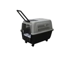 YES4PETS Large Plastic Kennels Pet Carrier Dog Cat Cage Crate With Handle and Wheel