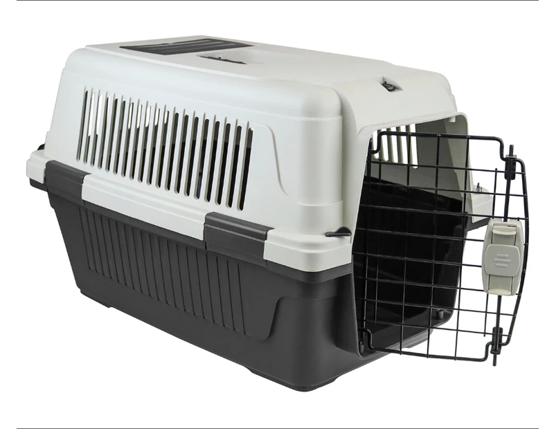 Large Portable Dog Cat House Pet Carrier Travel Bag Cage+Safety Lock & Food Box