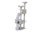 YES4PETS 170cm Cat Scratching Post Tree Post House Tower with Ladder Furniture Beige