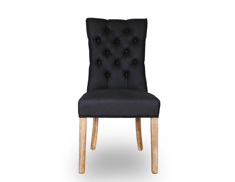 KINGSTON | FABRIC DINING CHAIR - BLACK