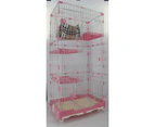 YES4PETS 179 cm Pink Pet 4 Level Cat Cage House With Litter Tray & Wheel