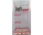 YES4PETS 179 cm Pink Pet 4 Level Cat Cage House With Litter Tray & Wheel