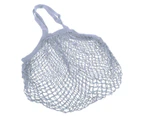 Appetito Cotton String Shopping Bag - Blue Long Handles