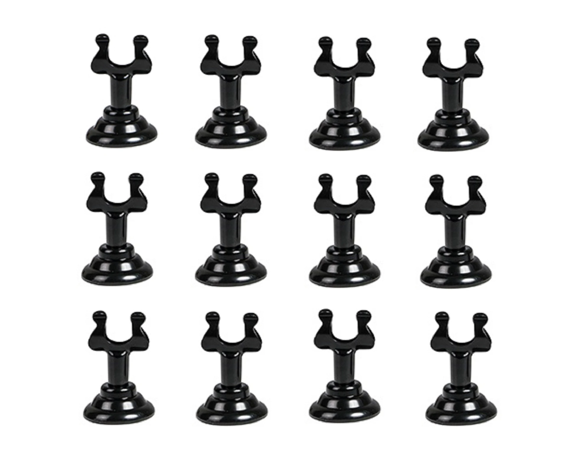 12 Black Harp Shape Place Card Menu Holder - 40mm