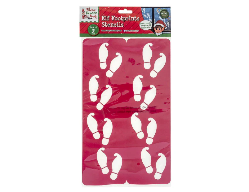 Elves Behaving Badly Elf Footprint Stencil 2 Pack