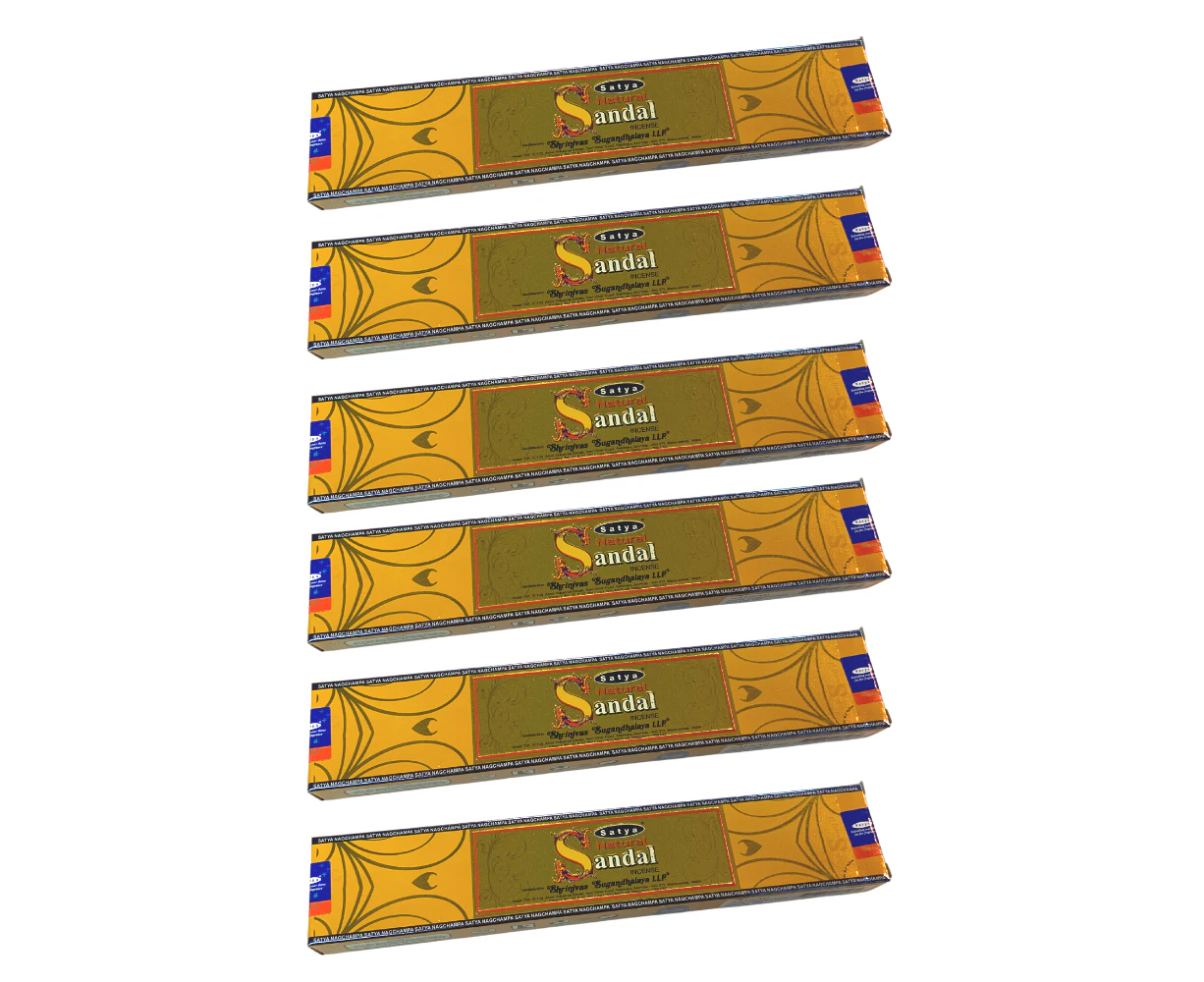 6pce Satya Natural Sandal Incense 15g