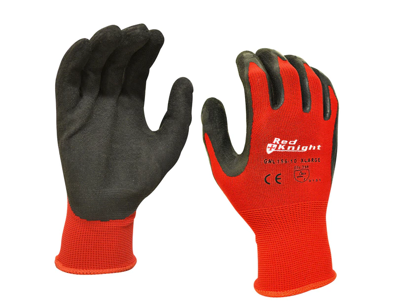 Maxisafe Red Knight Nylon Gloves - Large