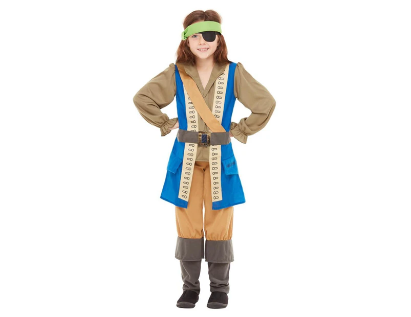 Horrible Histories Pirate Captain Child Costume Size: 4-6 Yrs