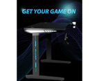 MIUZ Gaming Desk Office Computer Desk Home Study Work Table Racer Carbon Fiber Table RGB LED 140cm - Black