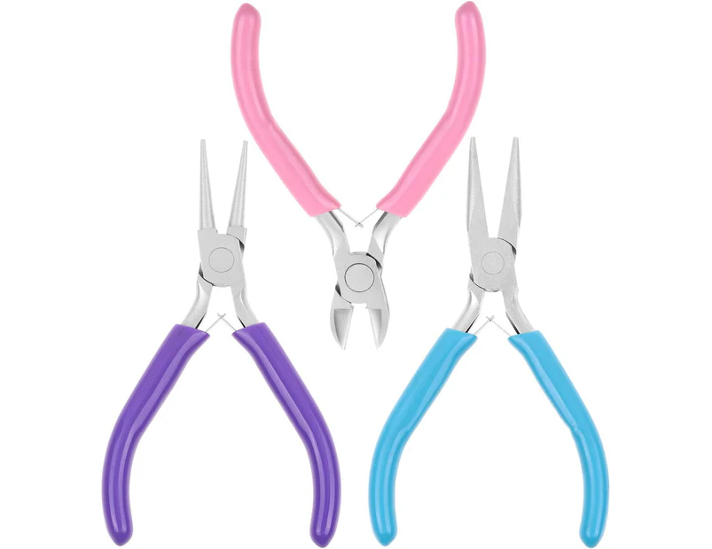 Jewelry Pliers, Jewelry Making Pliers Tools with Needle Nose Pliers/Chain Nose Pliers, Round Nose Pliers and Wire Cutter