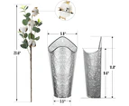 Galvanized Wall Planter 2 Sets Metal Hanging Vase for Farmhouse Rustic Style Country Home Wall Decor