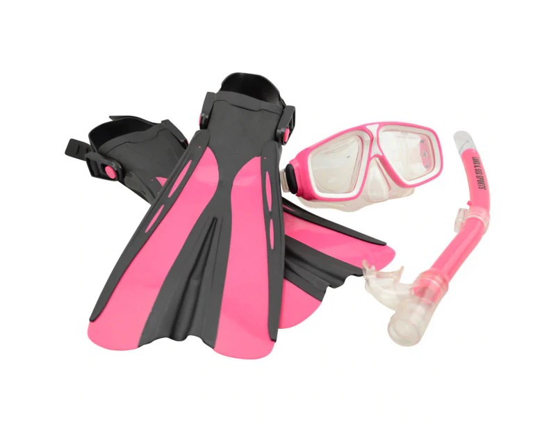 Land & Sea Junior Platypus Snorkel, Mask & Fins Set - Pink Junior
