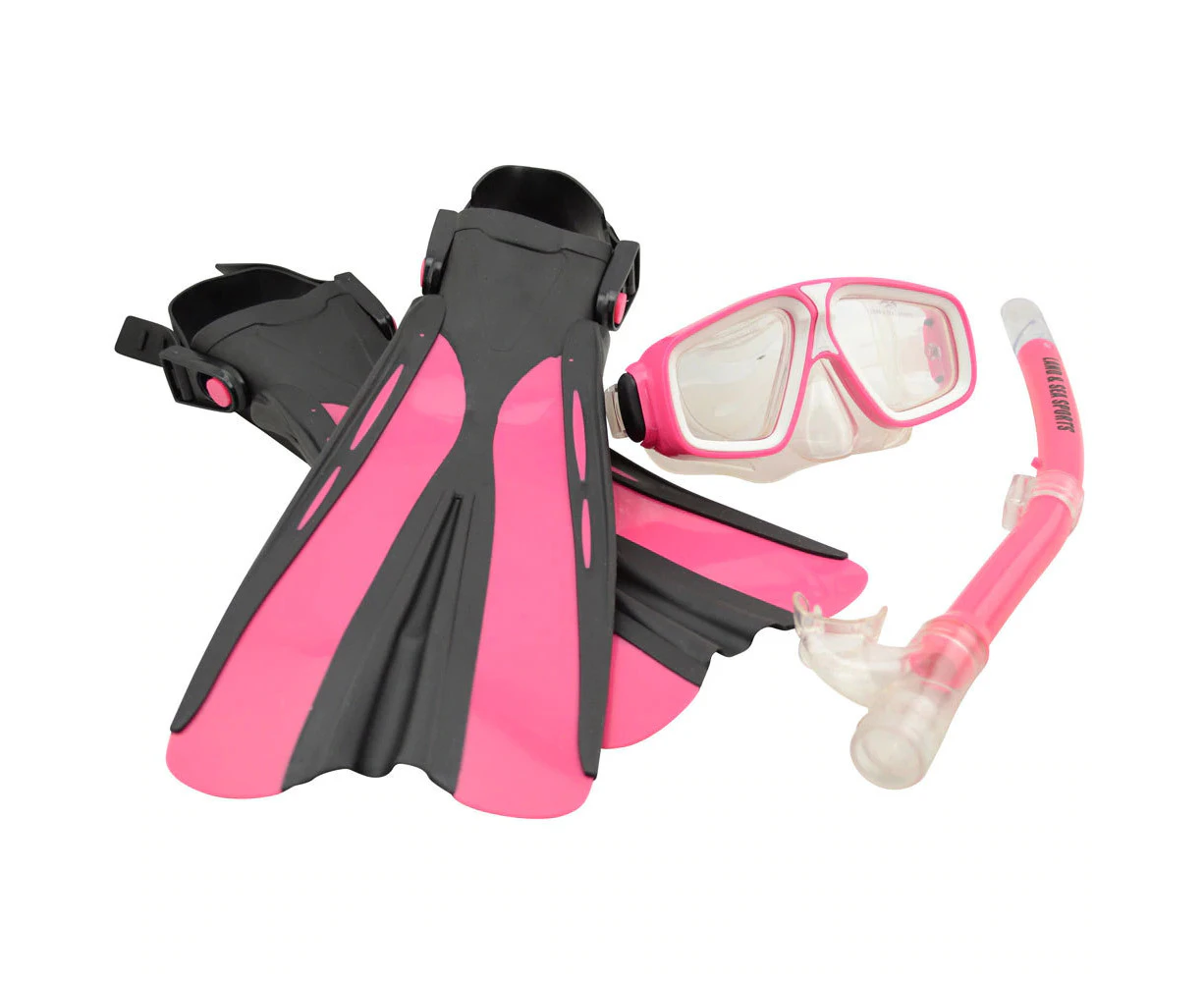 Land & Sea Childs Platypus Snorkel, Mask & Fins Set - Pink Child