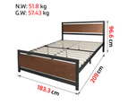 Royal Sleep King Bed Frame Solid Wooden Pine Iron Base Metal Platform