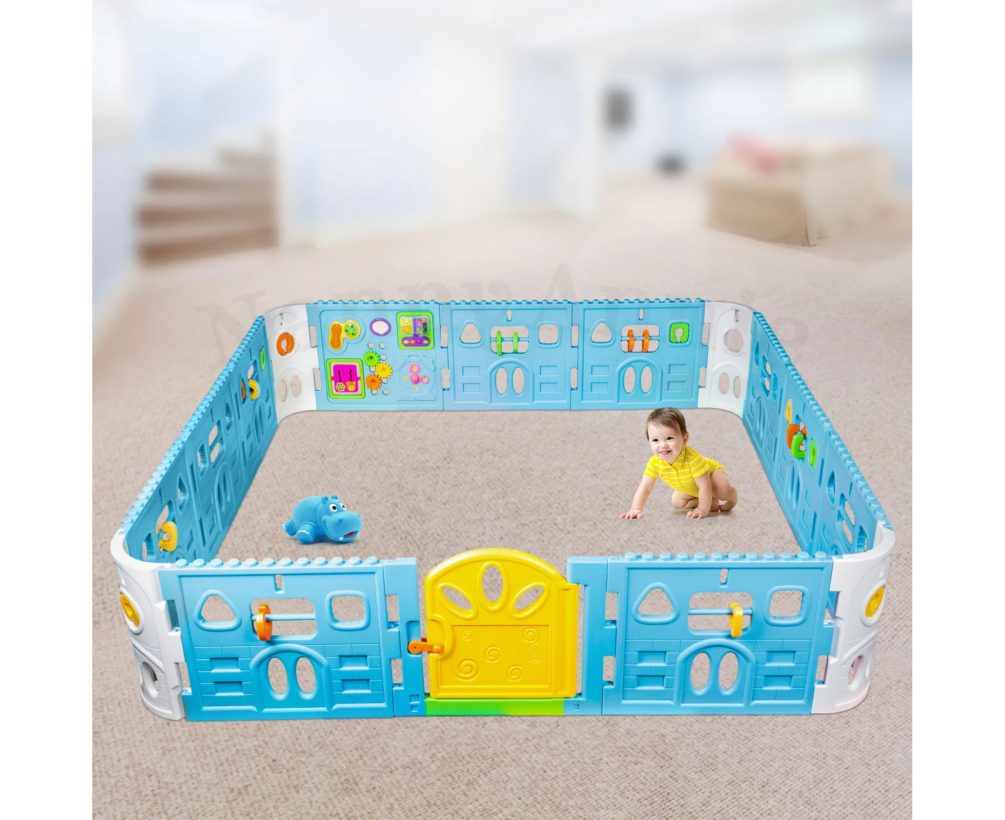 Baby Playpen With Door - Super Giant Interactive Play Room 2.3 x 2.3m