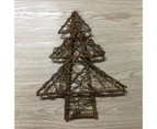 Rattan Wreath Frame Realistic Look Increase Atmosphere Hanging Festive Reusable Decorate Xmas Tree Shape Hollow Out Xmas Wreath Frame for New Year-20cm