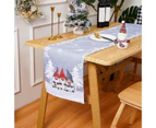 Table Runner Colorful Clean Rich Color Table Decoration Cartoon Pattern Heat-resistant Party Tablecloth for Xmas Party-Grey