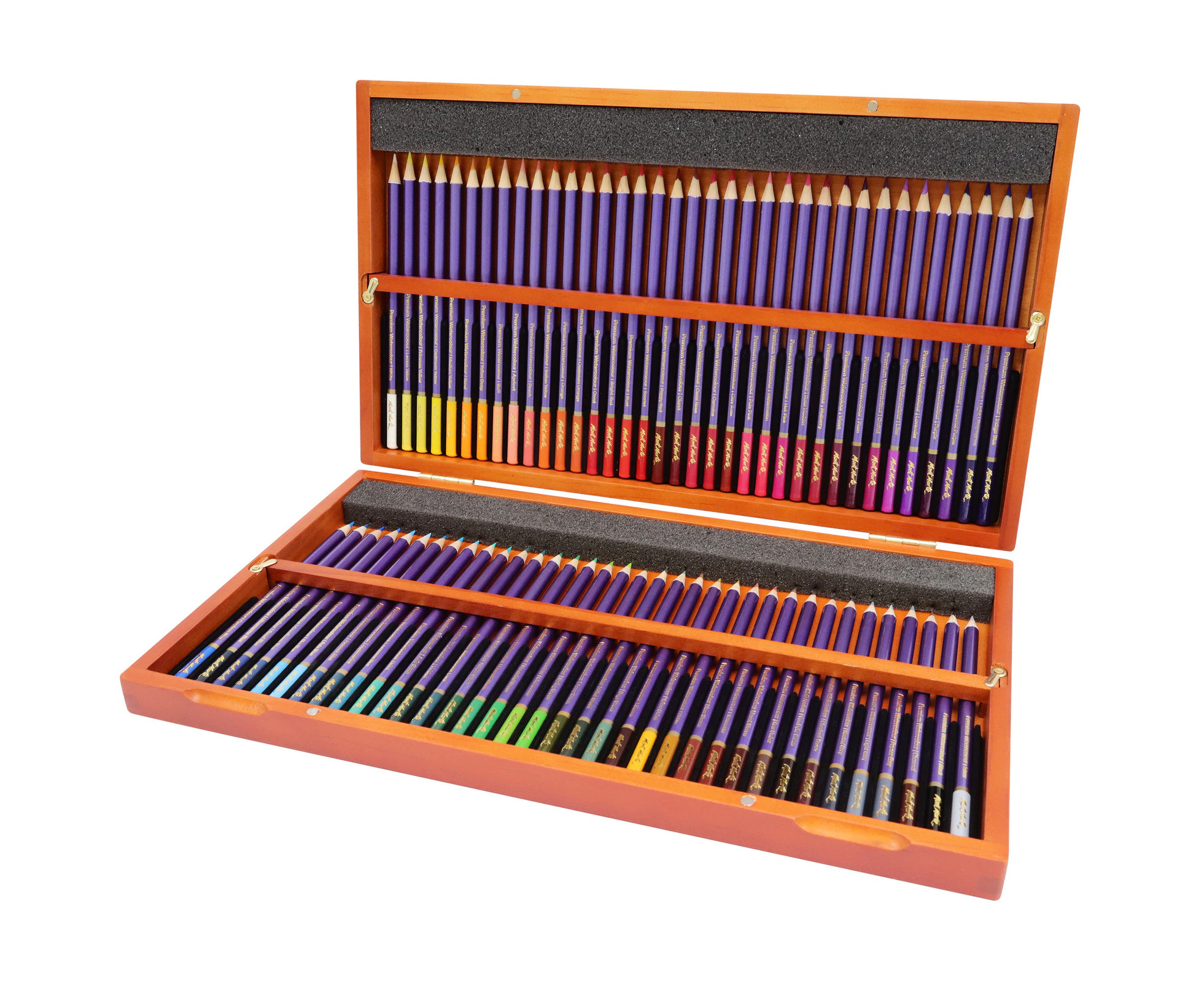 Mont Marte Premium Watercolour Pencils In Wooden Box 72pc