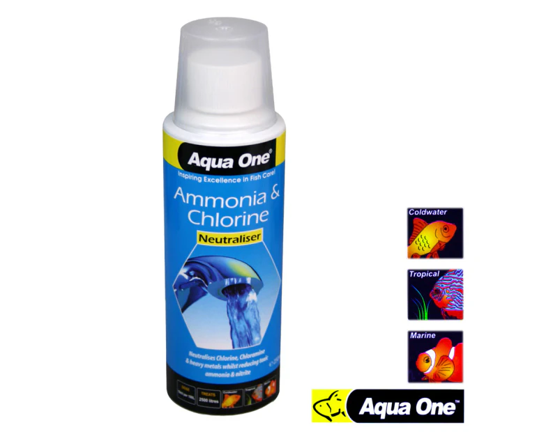 Aqua One Ammonia and Chlorine Neutraliser 250ml Aquarium Neutralizer Conditioner
