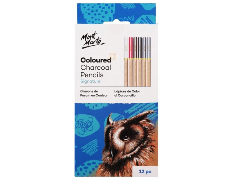 Mont Marte Charcoal Pencils - Coloured 12pc
