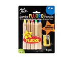 Mont Marte Kids - Jumbo Neon Pencils With Sharpener 6pc