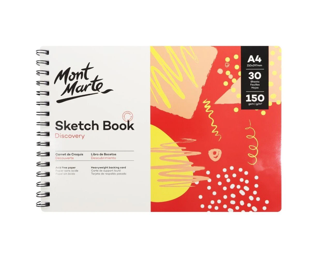 Mont Marte Discovery Sketch Book Spiral Bound A4 150gsm 30 Sheet