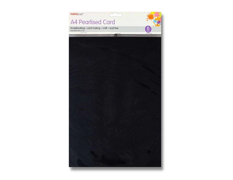 Pearlised Card A4 6pc - Gunmetal