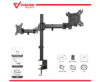 Dual Monitor Stand 2 Arm Desk Mount Screen Holder Arm up to 27" 16kg Vision Mounts VM-D29