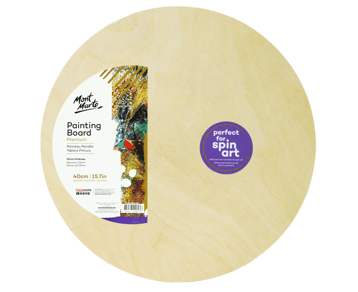 Mont Marte Premium Wooden Painting Board - Round 40cm